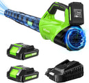 2025 Upgrade Leaf Blower, Leaf Blower Cordless with 2 * 2.6AH Batteries and Fast Charger, 450CFM &150MPH and 2 Speed Mode, Lightweight Electric Leaf Blowers for Lawn,Yard, Leaves, Dust,Snow Care by GreenHaven Gardens