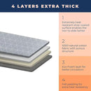 Happhom 13 x 43 Ironing Board Cover and Pad Extra Thick Heavy Duty Padded with Extra White Superior Felt Scorch and Stain Resistant with Elasticized Edges, Compatible with 12"-14" Wide 42"-44" Length by CozyNest Decor