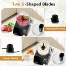 COOKLEE Food Processor, 600 Watts, 6 Functions Electric Food Chopper for Chopping, Mincing, Dicing, Shredding, Slicing, Purees & Dough with 12cup Processor Bowl, Food Chute & Pusher, Black by TinyTreasures Baby Boutique