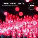100LIGHTS PINK Extra-Bright With End Connectors Christmas Decorative Lights 5.98m UL Certified Mini String Light Set Waterproof for Home Garden Holiday Christmas Tree Party Patio Decor Wedding by CozyNest Decor