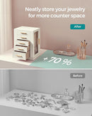 SONGMICS Jewelry Box 360° Rotating, Jewelry Storage Case with 5 Drawers, Jewelry Organizer, Glass Window, Spacious, Vertical Jewelry Storage, Open Design, Great Gift, Cloud White UJBC170W01 by TinyTreasures Baby Boutique