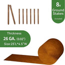 Worth Galvanized Steel Landscape Edging 4.5" x25' Metal Garden Edging Roll Flexible Bender Border with 8Pcs Stakes for Lawn, Flower Bed Edges, Rust-Like Color
