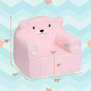 ALIMORDEN Animal Series Kid's Chair, Ultra-Soft Comfy Foam Filled Toddler Sofa Chair, Cute Animal-Shaped Design Toddler Couch, Lightweight Birthday for Baby Boys & Girls (Pink Bear) by CozyNest Decor
