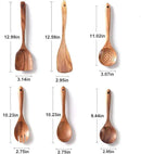 Wooden Kitchen Utensils Set,GUDAMAYE 6 PCE Wooden Spoons for Cooking,Wooden Cooking Utensils,Natural Teak Wooden Spoons For Non-stick Pan by CozyNest Decor