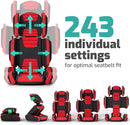 Mifold Hifold Adjustable Kids High Back Booster Car Seat with Strap – Racing Red by TinyTreasures Baby Boutique