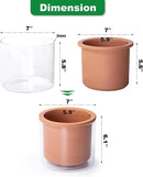 Phoenix Vine 6 Inch Self Watering Plants Pot, Design Terracotta Pot for Plants, Indoor Cylinder Terra Cotta Planter with Glass Vase, Set of 1, 51-A-F-1 by GreenHaven Gardens