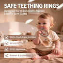 3 Pack Baby Teething Toys 3-6 Months, Silicone Ring Teethers for Babies 6-12 Months, Freezer Safe Chew Toy with Textured Grip for Boys Girls Teething Relief, Infant Easter Gift (Clay DustyRose Brown) by TinyTreasures Baby Boutique