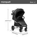 Mompush Nova Baby Stroller for Toddler, Infant & Newborn | Spacious Seat & Lie-Flat Mode | Compact One-Hand Fold, UPF 50+ Canopy & All-Wheel Suspension | Includes Rain Cover & Cup Holder by TinyTreasures Baby Boutique