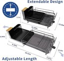 Runnatal Large Dish Drying Rack with Drainboard Set, Dish Rack, Extendable Dish Rack, Utensil Holder, Cup Holder, Expandable Dish Drainer for Kitchen Counter by CozyNest Decor