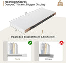 Heimlove 24 x 12 Inch Deep Floating Shelves Wall Mounted with Invisible Brackets,Storage Hanging Shelf for Wall Decor in Bathroom, Bedroom, Toilet, Kitchen, Living Room, Office Set of 2 (White) by CozyNest Decor