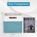13x13 Cube Storage Bins, Collapsible Fabric Storage Box, 4 Pack Closet Baskets with Handles for Organizing, Shelf, Toys, Clothes, Home, Office, Nursery (Teal&White) by TinyTreasures Baby Boutique