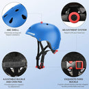 Kids Bike Skateboard Helmet Pad Set,Toddler Cyling Protective Gear Knee & Elbow Pads Wrist Guards for 5-8-10-12-14-16 Years Girls Boys Bicycle Scooter Roller Skate Inline Skating Rollerblading by TinyTreasures Baby Boutique