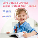 EarFun K2 Kids Bluetooth Headphones, Kids Headphones with Volume Limited, 40H Playtime, Built-in Mic, Stereo Sound, Foldable Over-Ear Headphone for School/Travel/iPad/Tablet, Pink by TinyTreasures Baby Boutique
