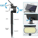 108 LED Solar Spot Lights Outdoor - IP65 Waterproof, 3 Modes Landscape Spotlights with Large Solar Panel - Cool White, 6 Pack by GreenHaven Gardens
