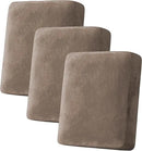 H.VERSAILTEX Velvet Stretch Couch Cushion Cover Plush Cushion Slipcover for Chair Loveseat Sofa Cushion Furniture Protector Seat Cushion Sofa Cover (3 Piece Sofa Cushion Covers, Mocha) by CozyNest Decor