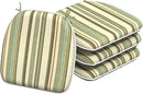 Indoor/Outdoor Chair Cushions 16x17 Inch, Patio Chair Cushions with Ties, All Weather Seat Cushions for Patio Furniture Home Garden Chair Use, Set of 4,Stripe Onyx by GreenHaven Gardens
