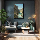 Natural mountain stream scenery poster suitable for bedroom beautiful blue sky flowing river scenery suitable for living room dormitory office by CozyNest Decor