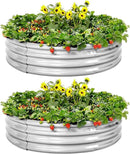 Land Guard Galvanized Raised Garden Bed 2Pcs, Planter Raised Garden Beds Outdoor, Round Clearance Raised Garden Beds for Gardening Vegetables 4x4x1ft…… by GreenHaven Gardens