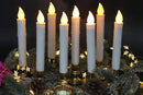 DRomance 9" Flameless Window Taper Candles Battery Operated with 8-Key Remote and Timer, 8 Pack White Christmas Holdiay Window Candles with Gold Holders, Suction Cups and AA Batteries Included by GreenHaven Gardens