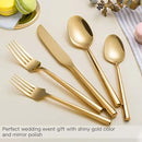 Silverware Set Flatware Set Shiny Gold Cutlery Set with Hexagon Handle Forged Stainless Steel Heavy 20 Pieces For Home Hotel Use Service for 4 by CozyNest Decor
