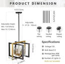 ANKYLHUA Black Gold Chandelier,6-Lights Ceiling Light Fixture E12,Adjustable Hight Pendant Lights Kitchen Island,Chandeliers for Dining Room,Bedroom,Entryway,Foyer by CozyNest Decor