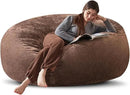 Bean Bag Chair 6Ft, Memory Foam Filled, Large Beanbag Chairs for Adults and Teens, Soft Sofa with Removable Flannel Cover, Round Couch for Living Room Bedroom College Dorm (Coffee, 6FT-67×67"×24") by CozyNest Decor