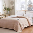 Sealy Electric Blanket Twin Size 62"*84",Super Cozy Flannel to Sherpa Reversible Heated Twin Blanket with 10 Heating Levels & 1-12 Hours Auto Off Overheating Protection Machine Washable, Beige by CozyNest Decor