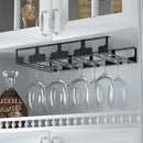 Wine Glass Rack - Under Cabinet Stemware Wine Glass Holder Glasses Storage Hanger Metal Hanging Organizer for Bar Kitchen, Black 4 Rows 2 Packs by CozyNest Decor