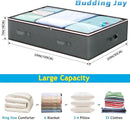 90L Under Bed Storage Containers, Large Capacity Underbed Storage Bags Organizer, Thick Fabric Storage Bins with Clear Window and Reinforced Handles for Blanket Comforter Bedding Clothes, 8 Pack by CozyNest Decor