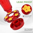 Hummingbird Feeder 2pack-14Ounces，5 Feeding Ports Glass Hummingbird feeders for Outdoors,Wide Mouth for Easy Filling/Cleaning，Hanging for Garden Backyard Decor, Includes Ant Moat (Red) by GreenHaven Gardens