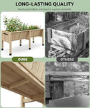 72x26x31 Inch Raised Garden Bed with Legs, 13.7In Depth Wooden Planter Box for Outdoor Growing Vegetables and Herbs, Elevated Garden Bed with Hooks for Backyard, Patio, Balcony by GreenHaven Gardens