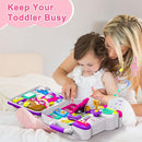 Montessori Busy Board for 1-2 Year Old Girl Gift,Musical Toys for Toddlers 1-3 Year,Educational Fine Motor Baby Toys for 12 18 Months,Perfect for Preschool or Travel,Birthday Gift for 1+Year Old Girl by TinyTreasures Baby Boutique