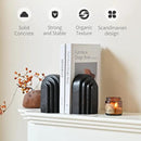 Decorative Bookends for Shelves, Set of 2 Book Ends for Heavy Books, Layered Arch Design Black Bookend by CozyNest Decor