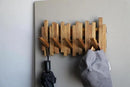 Natural Wood Wall Mounted Piano Coat Rack| Coat Rack Wall Mount| Flip Down Wall Hook Rack 5 Hooks| Entryway Wall Art Hook,Made of Acacia Wood (Wood Wax Oil staining Light Brown). by CozyNest Decor