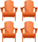Westin Outdoors Laguna WO Home Furniture Adirondack Chair 4 PC Set Classic Outdoor Patio Folding Chair for Bon Fire Pit Lawn Backyard Beach Plastic Weather-Resistant (Orange) by GreenHaven Gardens
