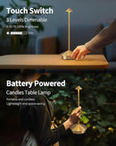 Modern Cordless Table Lamp Set of 2, Portable LED Desk Lamps, 5000mAh Rechargeable Battery Operated Lighting for Bedroom Dining Room Restaurant Coffee Shop Camping Night Light (Gold) by CozyNest Decor