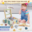Wooden Baby Walker, Baby Push Walker, Montessori Kitchen Walker Toy, Push and Pull Learning Activity Walkers, Baby Walker with Wheels for Boys&Girls 12 Months, Baby Walker Push Toy Gifts for Toddler by TinyTreasures Baby Boutique