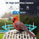 Smart Bird Feeder with Camera, 2K HD Bird Feeders for Outdoors with Solar Panel, Al Identification, Idea Gift, Blue by CozyNest Decor