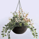 DEAYOU 2 Pack Resin Hanging Planters for Indoor Plants, 10" Hanging Flower Pots with Drainage Holes, Hanging Baskets with Chain and Hook for Garden, Outdoor, Balcony Decor (Marble Pattern) by GreenHaven Gardens