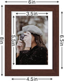Vittanly 5x7 Picture Frames Set of 9, Shatter Resistant Plexiglass, Display 4x6 Pictures with Mat or 5x7 without Mat, Photo Frames for Wall or Tabletop, Engineered Wood, Walnut by CozyNest Decor