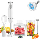Immersion Blender Handheld 5 in 1 Hand Blender, 1000W Hand Mixer Stick, BPA-Free 12 Speed Handheld Blender with Mixing Beaker, Chopper, Whisk and Milk Frother for Soup, Sauce, Baby Food (White) by TinyTreasures Baby Boutique
