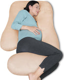 MOON PARK Pregnancy Pillows for Sleeping - U Shaped Full Body Maternity Pillow with Removable Cover - Support for Back, Legs, Belly, HIPS - 57 Inch Pregnancy Pillow for Women - Brown by TinyTreasures Baby Boutique