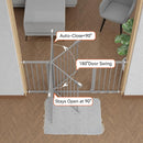 BABELIO 29-55 Inch Extra Wide Baby/Dog Gate, Metal Auto Close for The House and Doorways, Pressure Mounted Pet Door, NO Need Tools and Drilling, with Wall Cups, Gray by TinyTreasures Baby Boutique