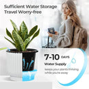T4U 4.5 Inch Self Watering Pots for Indoor Plants, 6 Pack White Plastic Flower Pots for All House Plants, Flowers, African Violets by GreenHaven Gardens