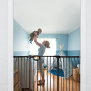 Gate for Baby Indoor 29-57'' Wide, Adjustable Safety Gate for Stairs No Drilling Baby Gate with Door Pet Pressure Mount Gate for Kids Dogs Extension Kit Stairway Doorway Black (30.5'' Tall) by TinyTreasures Baby Boutique