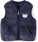 Baby Boys Girls Fleece Vest Zip Up Cute Bear Jackets Fuzzy Fall Winter Warm Clothes Newborn Outwear for Toddler Infant by TinyTreasures Baby Boutique