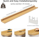 Fun Memories Picture Ledge Shelf, 36 Inch Floating Shelves Set of 2, Nursery Book Shelves for Toys Storage, Kids Bookshelf Wall Mounted for Wall Decor Books Photo Frames, Oak by TinyTreasures Baby Boutique