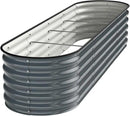 8x2x1.5ft Raised Garden Bed-Oval Outdoor Galvanized Planter Box for Vegetables, Fruits,Herbs, Flowers,Metal Raised Garden Bed kit-Black Grey by GreenHaven Gardens