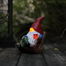 Solar Garden Gnomes Outdoor Statue with Solar Lights,7.1“ Figurine Lights Solar Garden Yard Decorations Outdoor Decorations for Patio,Yard,Lawn Ornament，Mom Gift Unique Housewarming Gifts by GreenHaven Gardens