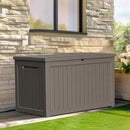 230 Gallon Resin Deck Box, Lockable Patio Outdoor Storage Box for Furniture, Garden Tools and Tools Storage, Waterproof Outside Storage Boxes - Grey by CozyNest Decor